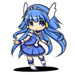  aoki_reika blue blue_eyes blue_hair blue_skirt boots chibi choker cure_beauty full_body hair_tubes head_wings knee_boots kou512a long_hair magical_girl md5_mismatch no_nose precure sidelocks skirt smile smile_precure! solo tiara white_background wrist_cuffs 