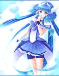  aoki_reika bad_id bad_pixiv_id bike_shorts blue blue_eyes blue_hair blue_skirt boots choker cure_beauty hair_tubes head_wings highres juemid_luna long_hair magical_girl precure shorts shorts_under_skirt skirt smile smile_precure! solo tiara 