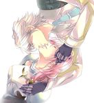  1girl closed_eyes couple final_fantasy final_fantasy_xiii final_fantasy_xiii-2 gloves hetero hope_estheim imminent_kiss lightning_farron long_hair necktie pink_hair rotational_symmetry seasaltice13 short_hair silver_hair 