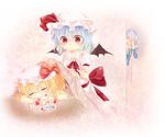  ascot bat_wings blanket blonde_hair blood blush bow braid covering_mouth covering_with_blanket crayon drawing dress flandre_scarlet foot_worship_(artist) hair_over_eyes hat hidden_eyes izayoi_sakuya maid maid_headdress multiple_girls nosebleed peeking_out red_eyes remilia_scarlet ribbon short_hair side_ponytail silver_hair sleeping sweatdrop touhou wings 