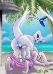  beach fellarts gay lagomorph lugia male pok&eacute;mon rabbit seaside sex 