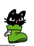  ambiguous_gender animated black black_fur boot cat celesse feline fur gamer_cat gamercat happy kuribo's_shoe low_res mammal mario_bros nintendo shoe video_games 