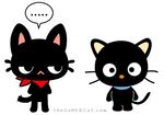  bandanna black black_fur cat cat_tail celesse chococat collar feline fur gamer_cat gamercat hello_kitty looking_at_viewer mammal 