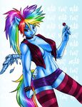  anthro anthrofied breasts candy clothed clothing equine female friendship_is_magic hair legwear lollipop long_hair mammal miranda_leigh multi-colored_hair my_little_pony pegasus piercing ponytail rainbow_dash_(mlp) rainbow_hair skimpy solo stockings wings 