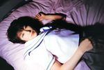  7_days_7_colors bed cosplay kumada_yoko photo pleated_skirt sailor sailor_uniform school_uniform serafuku skirt 