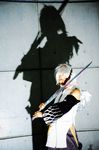  calintz cosplay highres magna_carta photo robe robes silver_hair sword weapon wings yukiya 