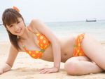  autumn_breeze beach bikini highres ocean ogura_yuko ogura_yuuko photo polka_dot polka_dots swimsuit 