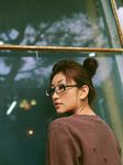  ando_sayaka glasses photo sweatshirt tagme 