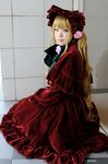  blonde_hair bonnet cosplay dress gown photo rozen_maiden shinku uni uni_(cosplayer) velvet 