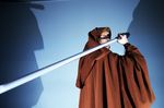  beard cloak cosplay energy_sword facial_hair jedi lightsaber obi-wan_kenobi photo sakuya_siina star_wars sword weapon 