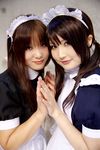  cosplay highres hirazuka_yuki maid maid_apron maid_uniform photo tairano_mai twintails 