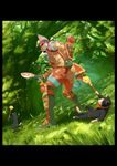  cat feline forest hai_ying human male mammal monster_hunter muscles thief tree undressing video_games wardrobe_malfunction wood 