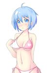  bad_id bad_pixiv_id bikini blue_eyes blue_hair breasts medium_breasts navel nekonyan_(nekoworld) original short_hair solo swimsuit underboob 