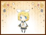  chibi flowers kagamine_rin mirimo vocaloid 