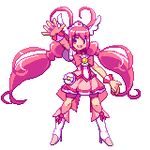  antenna_hair arm_up bad_id bad_pixiv_id boots bow choker cure_happy cure_happy_pose full_body hoshizora_miyuki knee_boots kou_2008 long_hair lowres magical_girl pink pink_bow pink_choker pink_eyes pink_hair pink_shorts pink_skirt pixel_art precure shorts shorts_under_skirt skirt smile smile_precure! solo tiara twintails 