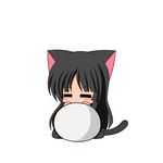  =_= akiyama_mio animal_ears black_hair cat_ears cat_tail chibi k-on! long_hair solo suzunonaruki tail 