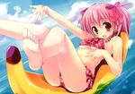  barefoot bikini kaname_madoka mahou_shoujo_madoka_magica nanaroba_hana pink_hair swimsuit underboob water 