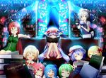  :&lt; =_= ^_^ ascot bare_legs barefoot blonde_hair blue_eyes blue_hair book bookshelf braid child cirno closed_eyes couch crescent cup daiyousei drooling engrish everyone flandre_scarlet green_hair grey_hair hair_ribbon hat head_wings highres hong_meiling izayoi_sakuya kitamuraeri koakuma library long_hair maid maid_headdress multiple_girls nose_bubble open_mouth patchouli_knowledge purple_hair ranguage reading red_eyes red_hair remilia_scarlet ribbon rumia short_hair side_ponytail sleeping stained_glass star star-shaped_pupils symbol-shaped_pupils teacup teapot the_embodiment_of_scarlet_devil touhou twin_braids very_long_hair voile 
