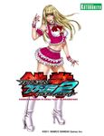  blonde_hair blue_eyes boots fingerless_gloves fingernails frills gloves high_heels knee_boots lili_(tekken) long_hair midriff navel shoes skirt solo tekken tekken_tag_tournament_2 yamashita_shun'ya 