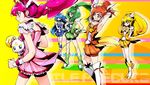  ahoge aoki_reika arm_up armpits bike_shorts blonde_hair blue_eyes blue_hair blue_skirt boots bow candy_(smile_precure!) choker cure_beauty cure_happy cure_march cure_peace cure_sunny green_eyes green_hair green_shorts green_skirt grin hair_bun hair_flaps hino_akane_(smile_precure!) hoshizora_miyuki kise_yayoi knee_boots long_hair magical_girl midorikawa_nao multiple_girls orange_choker orange_eyes orange_hair orange_skirt pink_choker pink_eyes pink_hair pink_shorts pink_skirt ponytail precure red_shorts short_hair shorts shorts_under_skirt skirt smile smile_precure! tiara tima wide_ponytail yellow_bow yellow_choker yellow_eyes yellow_shorts yellow_skirt 