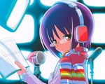  glasses hata_kenjirou headphones microphone short_hair tagme 