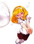  blonde_hair closed_eyes gym_shorts gym_uniform hairband kise_yayoi lowres precure shorts smile_precure! solo tears tima volleyball white_background white_hairband 