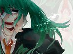  aoi_choko_(aoichoco) aqua_eyes aqua_hair bad_id bad_pixiv_id bandage_over_one_eye bandages blood crying crying_with_eyes_open derivative_work hands_on_own_face hatsune_miku long_hair necktie rolling_girl_(vocaloid) solo tears translated twintails vocaloid 