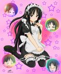  akiyama_mio alternate_costume black_eyes black_hair blush enmaided hime_cut k-on! long_hair maid nihility solo tears 