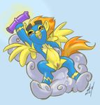  atryl clitoris cloud dildo equine female feral friendship_is_magic mammal my_little_pony pegasus pussy sex_toy skinsuit smile solo spitfire_(mlp) wings wonderbolts_(mlp) 