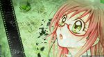  chibi flowers glasses green_eyes grell_sutcliff kuroshitsuji male red_hair 