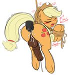 &hearts; &lt;3 all_fours anal anal_penetration animal_genitalia applejack_(mlp) balls bdsm blonde_hair blush bondage bound butt cum cum_in_ass cum_inside cum_while_penetrated cutie_mark dialog dickgirl disembodied_penis doggystyle duo english_text equine eyes_closed feral friendship_is_magic from_behind fur gay hair hat herm horse horsecock intersex leash male mammal my_little_pony orange_fur penetration penis plain_background pony precum rope sex solo_focus suspension text white_background zajice 