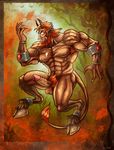  balls beard big butt demon faun garvals gay hairy hooves horn male muscles nude penis red red_hair satyr 