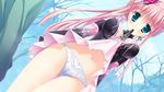  azuma_yoru blush game_cg hatsuyuki_sakura long_hair panties pink_hair saga_planets skirt_lift toranosuke underwear 