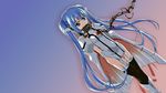  blue_eyes blue_hair chain collar nymph photoshop sora_no_otoshimono thighhighs twintails 