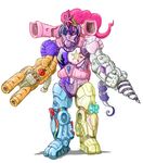  applejack_(mlp) cannon crown drill equine fluttershy_(mlp) friendship_is_magic gun horn machine mammal mechanical megazord my_little_pony parody pinkie_pie_(mlp) plain_background power_rangers princess_celestia_(mlp) princess_luna_(mlp) rainbow_dash_(mlp) ranged_weapon rarity_(mlp) robot sean_mirrsen solo twilight_sparkle_(mlp) unicorn weapon white_background 