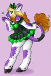  &hearts; bovine bow butt cattle chubby cow eyewear female flirting glasses green green_eyes hairclip hooves horn hush-a-bye lace looking_at_viewer mammal panties panty_shot purple purple_markings shippy skirt solo underwear voluptuous 