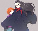  alternate_hairstyle bad_id bad_pixiv_id black_eyes black_hair cape caster_(fate/zero) fate/zero fate_(series) long_hair male_focus multiple_boys orange_hair umeda210 uryuu_ryuunosuke 