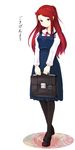  bow hair_bow hairband highres idolmaster idolmaster_(classic) long_hair mary_janes md5_mismatch minase_iori nira_(vira) pantyhose red_hair school_uniform schoolgirl_wear_(idolmaster) shoes solo standing 