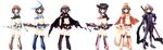  amazuyu_tatsuki brown_hair cape clothed_navel costume_chart crossbow crown hat katana komaki_ikuno kunai navel sword to_heart_2 to_heart_2_dungeon_travelers weapon 