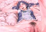  bottomless fucked_silly idolmaster idolmaster_(classic) kisaragi_chihaya otoma_may pubic_hair pussy solo spread_legs sweat tears 