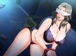  areolae blindfold blonde blush nipples onnazakari_wa_toshishita_gonomi open_mouth pantsu public transparent_clothing 