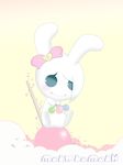  bunny candy cute mekokemeko pink rabbit stars white 