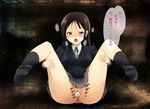  1girl akiyama_mio anus black_eyes black_hair dildo dildo_fuck embarrassed happy happy_sex k-on! legs_up long_hair looking_at_viewer no_pants open_mouth pleasure pleasure_face posterior_cleavage presenting pubic_hair raep school_uniform schoolgirl shy sitting spread_legs tears translation_request vagina vaginal vibe_in_pussy vibrating_dildo vibrator when_you_see_it 