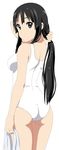  akiyama_mio black_eyes black_hair k-on! long_hair mizugi one-piece_swimsuit sukumizu white_school_swimsuit 