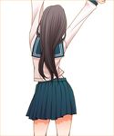  black_hair danshi_koukousei_no_nichijou from_behind long_hair mino_(danshi_koukousei) rikko_(jellyberry) school_uniform serafuku skirt 