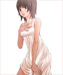  bangs danshi_koukousei_no_nichijou dress emi_(danshi_koukousei) rikko_(jellyberry) tan wet 