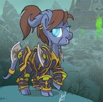  armor atryl blue_eyes brown_hair commission crossover draenei ear_piercing equine female friendship_is_magic hair hooves horn horse hybrid mammal my_little_pony oc original_character piercing pony solo tail_ring tentacles video_games warcraft warrior world_of_warcraft 