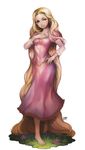  absurdly_long_hair brown_hair dress ekgml4710 green_eyes highres long_hair rapunzel_(disney) smile solo tangled very_long_hair 