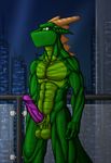  anthro balls biceps big_penis erection green green_body green_skin horn lizard male muscles nude pecs penis pose presenting purple purple_penis purple_skin reptile saruuk scales scalie sheath slit solo stallone_mouth standing toned vein 