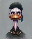  anthro avian beak clothing creepy daniel_karlsson disney donald_duck duck hat looking_at_viewer male menacing necktie nightmare_fuel portrait scary signature solo soul_devouring_eyes 